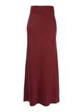 Bordeaux Long Skirt with Volant Detail at the End in Satin Woman Polyester