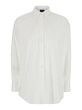 White Shirt with Classic Collar in Cotton Blend Stretch Woman Polyamide Elastane And Blouses