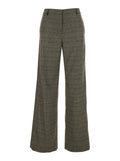 Brown Trousers with Striped Motif in Wool Woman Polyester Viscose Elastane