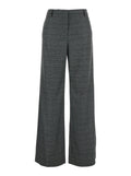 Grey Trousers with Striped Motif in Wool Woman Polyester Viscose Elastane