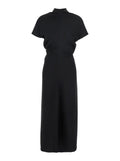 Black High Neck Dress in Cady for Women Polyester Long