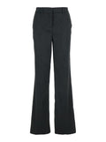 Black Trousers with Damask Effect in Fabric Woman Polyester Polyamide Elastane