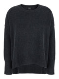 Dark Grey Oversized Crewneck Sweater in Cashmere Woman Jersey