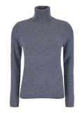 Grey Turtleneck in Cashmere Woman Jersey