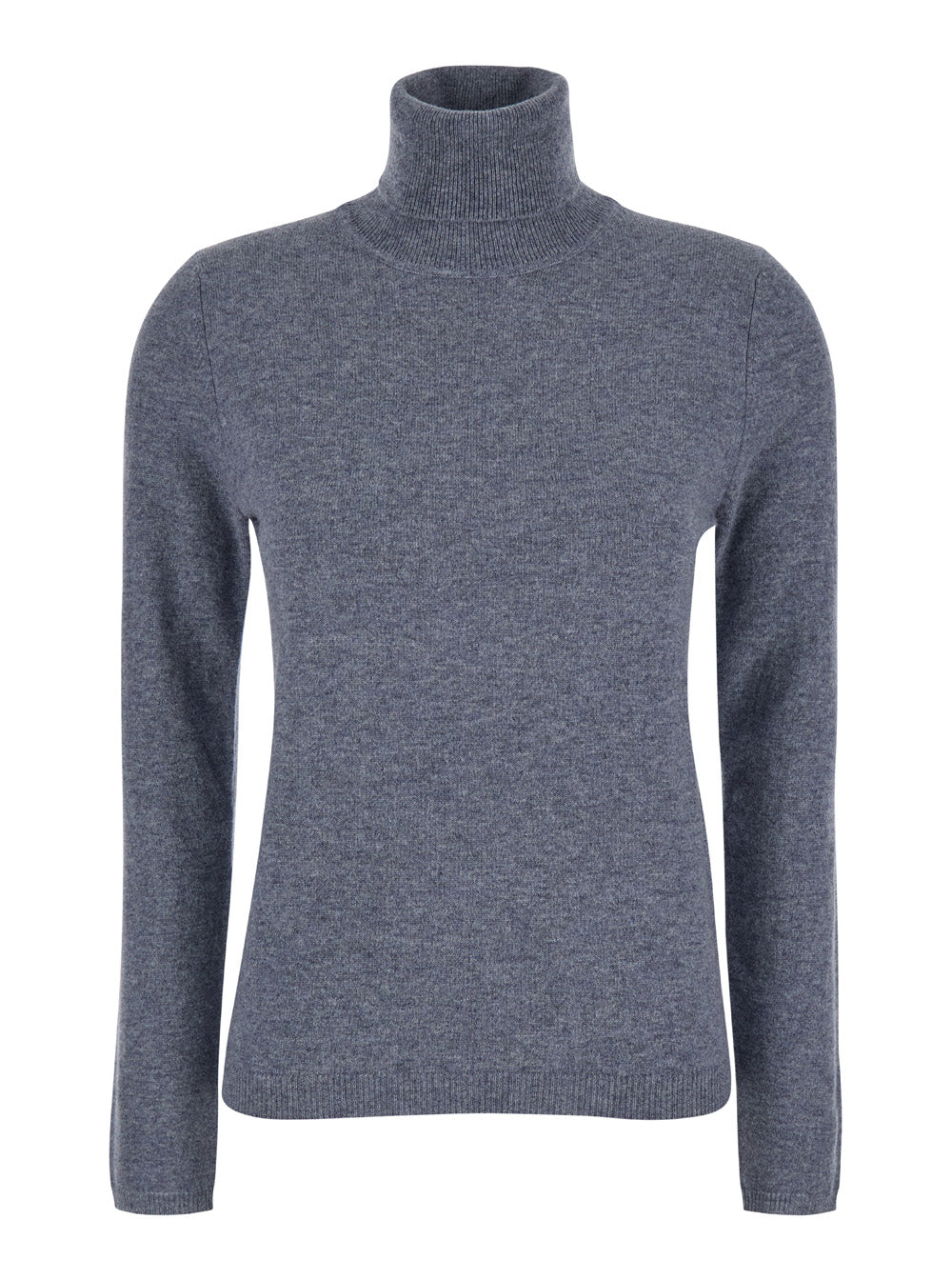 Grey Turtleneck in Cashmere Woman Jersey