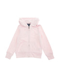 Pink Sweatshirt with Fixed Hood and Front Zip Closure in Cotton Girl Polyester Sweatshirts