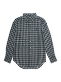 Green Shirt with Pony Embroidery on the Front and All-Over Check Motif in Cotton Boy Blouses