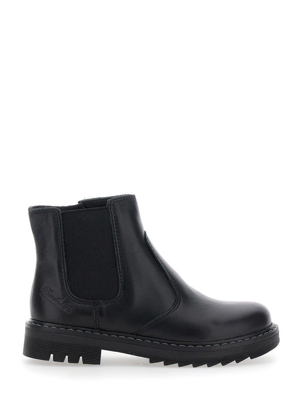 Black Ankle Boots with Side Logo in Nubuck Leather Girl Rubber