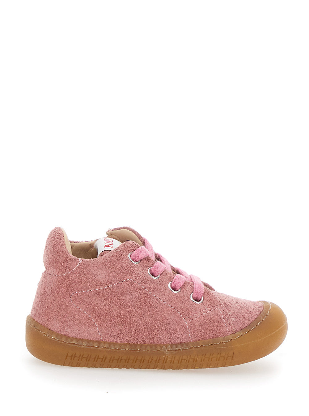 Pink Sneaker With Logo Printed On The Tongue Rubber Girl