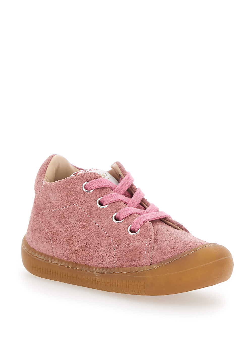 Pink Sneaker With Logo Printed On The Tongue Rubber Girl