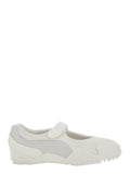 Mostro Fey White Sneakers with Touch-Strap Closure and Rubber Sole Cleats in Suede Mesh Man