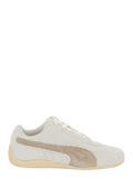 Speedcat White Sneakers with Logo Print on the Side and Lettering in Suede Unisex Leather