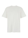 White Crewneck T-Shirt with Dropped Shoulders in Cotton Man Tshirts And Polo Shirts