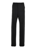 Geth Black Tailored Trousers With Belt Loops Wool Man