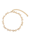 Metallic Necklace with Bow and Crystal Embellishments in Copper Crystals Woman Necklaces