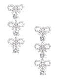 Metallic Tiered Earing with Bow Charm and Crystal Embellishments in Brass Woman Earrings
