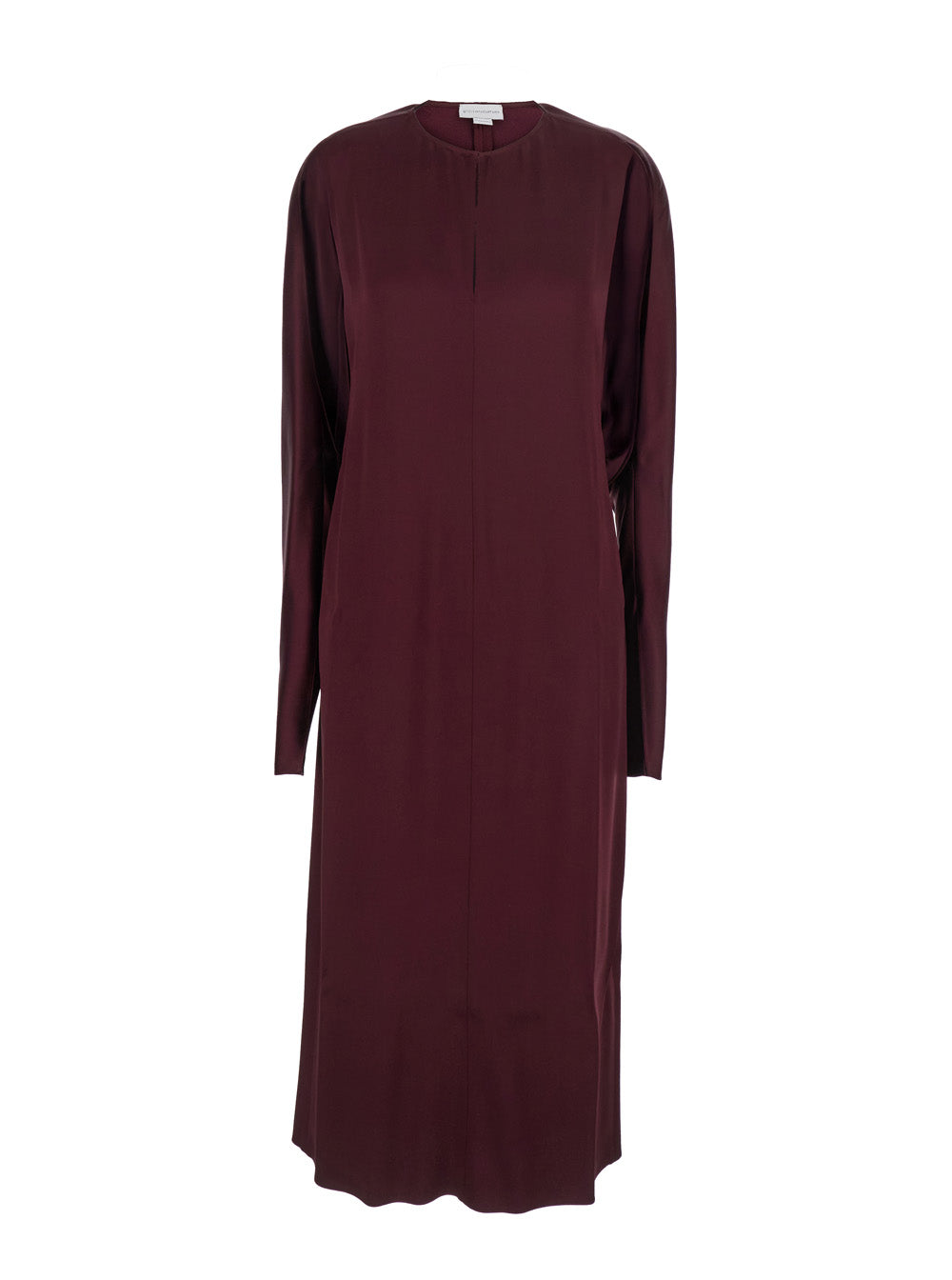 Bordeaux Midi Dress with Cape Sleeves and Cut-Out on the Front in Tech Fabric Woman Acetate Viscose