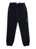 Blue Pants with Elastic Waist and Logo Patch on the Front in Cotton Stretch Boy Blu Elastane Trousers