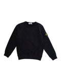 Black Crewneck Sweatshirt with Logo Patch on the Sleeve in Cotton Boy Sweatshirts