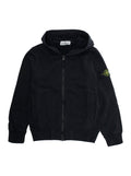 Black Sweatshirt with Fixed Hood and Logo Patch on the Sleeve in Cotton Boy Sweatshirts