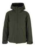 Green Jacket with Drawstring Hood in Tech Fabric Man Outerwear