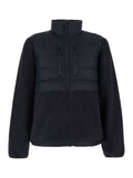 Black Down Jacket with High Neck and Tonal Logo Lettering on the Front in Tech Fabric Man Polyester Outerwear