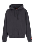 Grey Hoodie with Logo on Sleeve in Cotton Man Sweatshirts