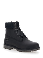 Black Ankle Boots With Logo Detail On The Side And Low Block Heel Leather Man
