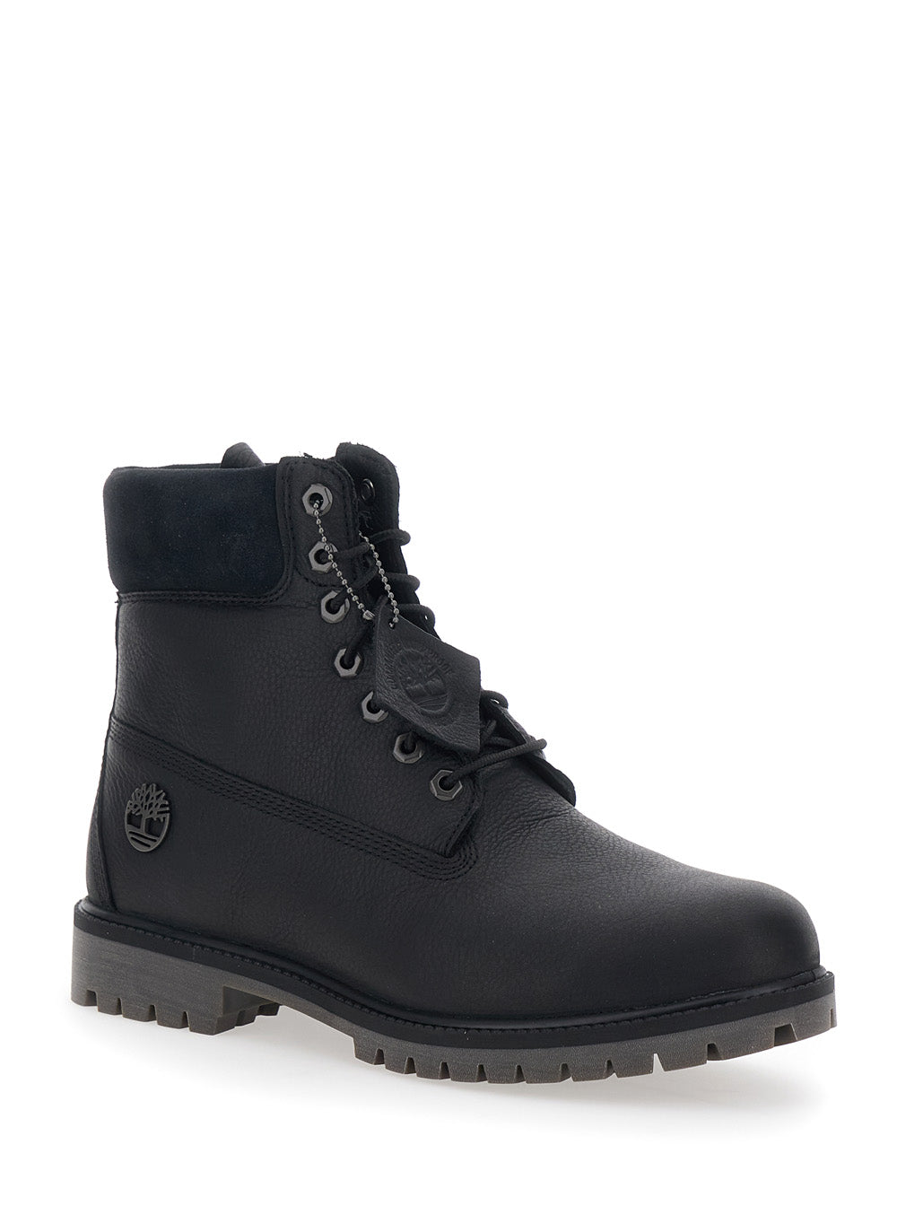 Black Ankle Boots With Logo Detail On The Side And Low Block Heel Leather Man - US 7½