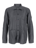 Grey Shirt with Chest Pocket in Silk Man And Blouses