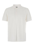 White Polo Shirt with Classic Collar in Cotton Blend Man Lyocell Tshirts And