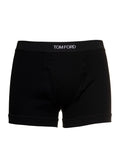 Black Cotton Boxer with Logo Elastane Underwear