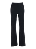 Black Flared Pants with Logo Plaque on the Rear in Viscose Blend Woman Polyamide Elastane Trousers
