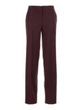 Violet Pants with Concealed Front Closure and Logo Plaque on the Rear in Wool Blend Stretch Woman Trousers