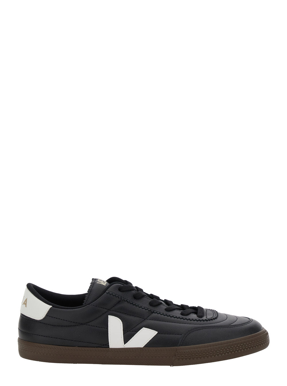 Panenka Black Sneaker With Logo On The Side And Contrasting Heel Leather Unisex - 37