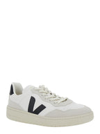 V90 White Sneaker With Side Logo And Perforated Toe Leather Unisex - 47
