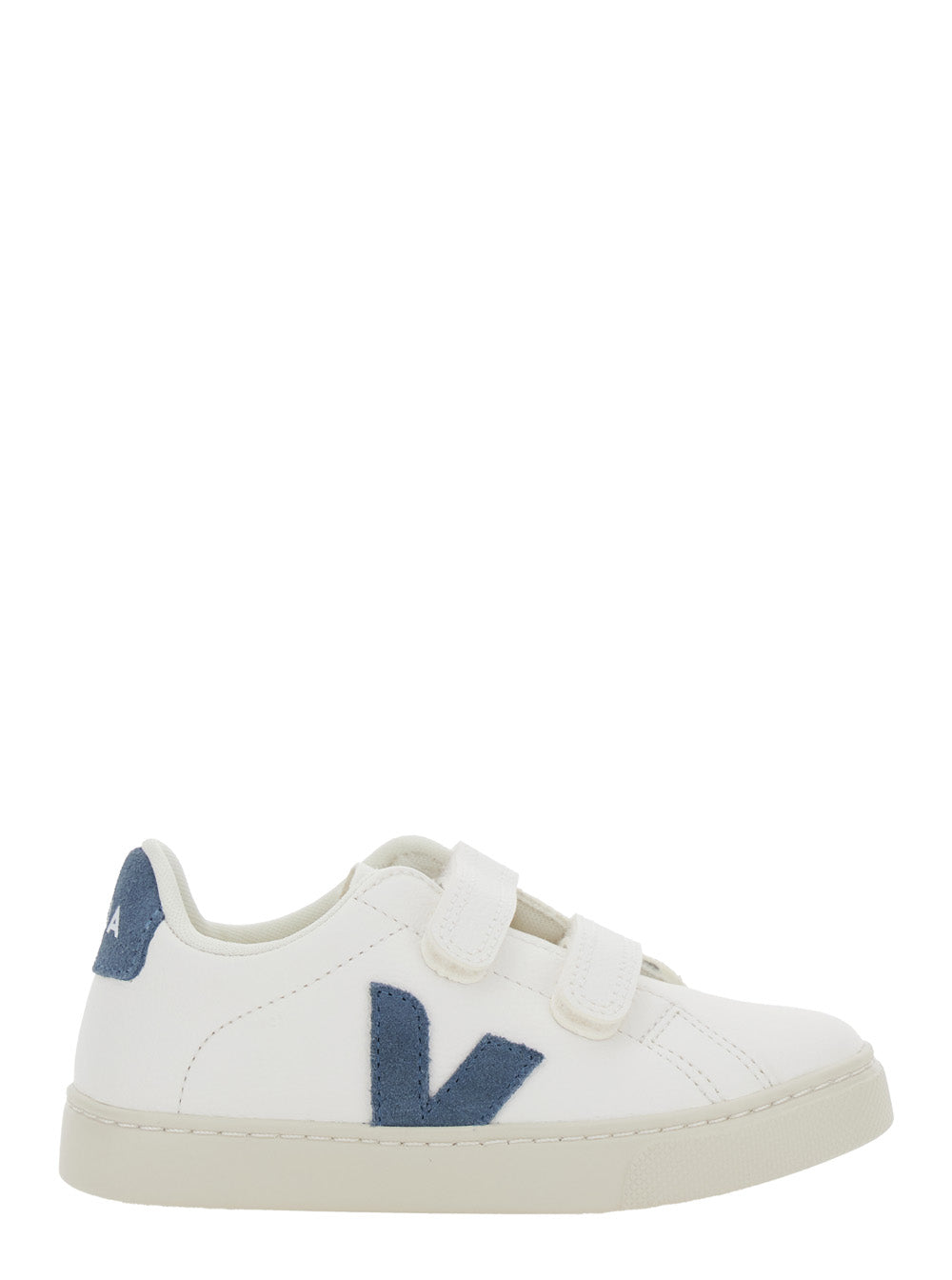 Epslar White Sneaker With Hook-And-Loop Closure And Logo On The Side Leather Boy - IT 23