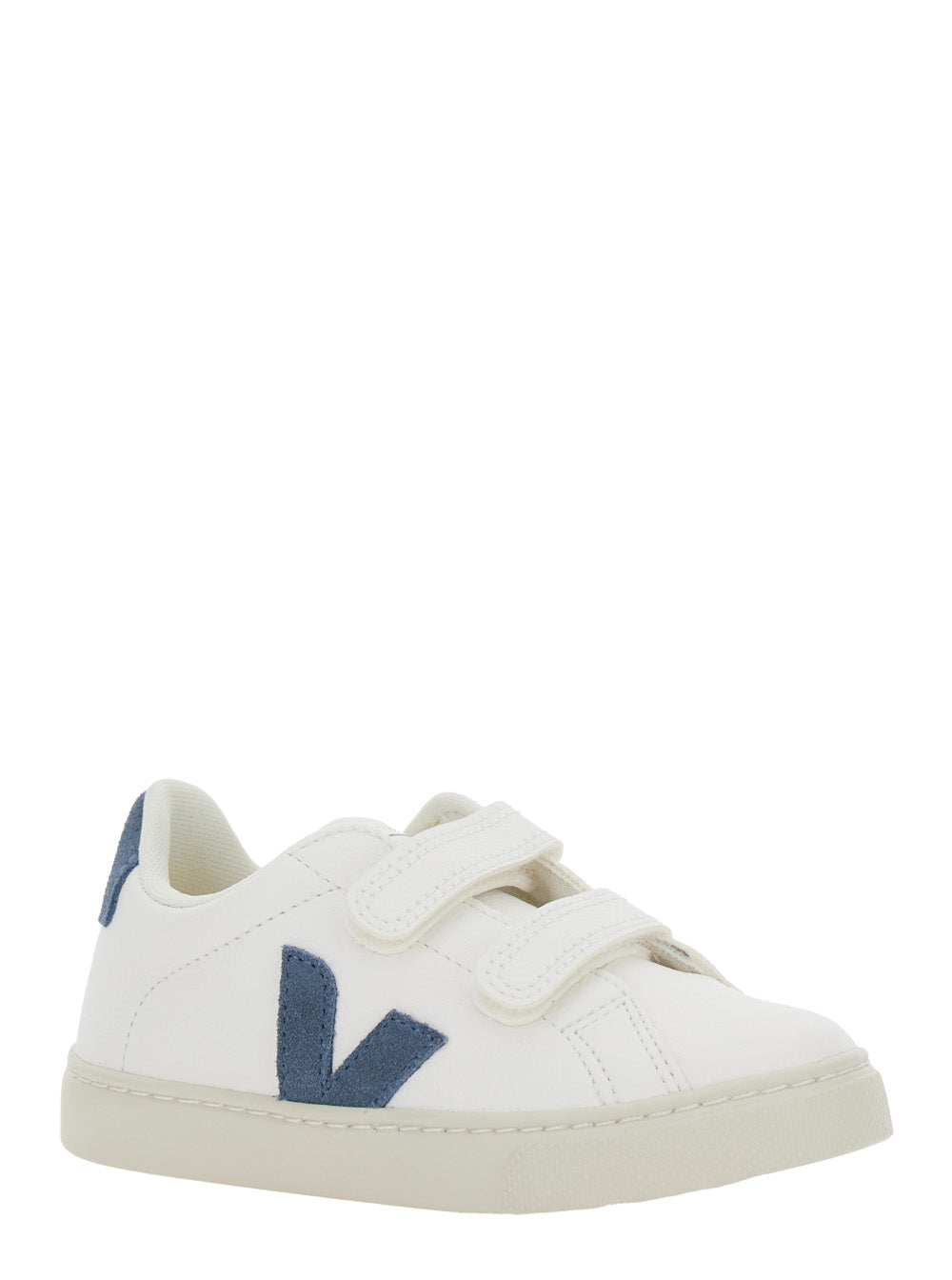 Epslar White Sneaker With Hook-And-Loop Closure And Logo On The Side Leather Boy - IT 23