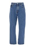 Blue Jeans with Belt Loops in Denim Man Blu Organic Cotton