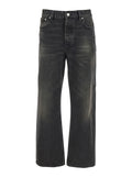 Black Jeans with Belt Loops in Denim Man Organic Cotton