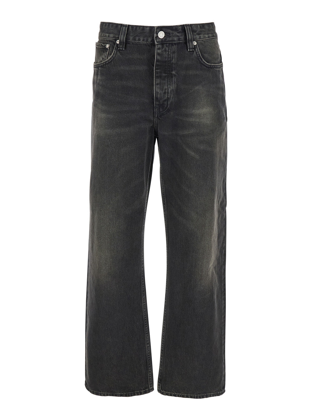 Black Jeans with Belt Loops in Denim Man Organic Cotton