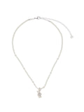 Mini Pearl Bear White Necklace with Peal Design and Pendant in Metal Pearls Woman Necklaces