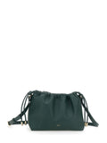 Ninon Green Crossbody Bag With Drawstring Closure And Embossed Logo Lettering On The Front Ecoleather Woman