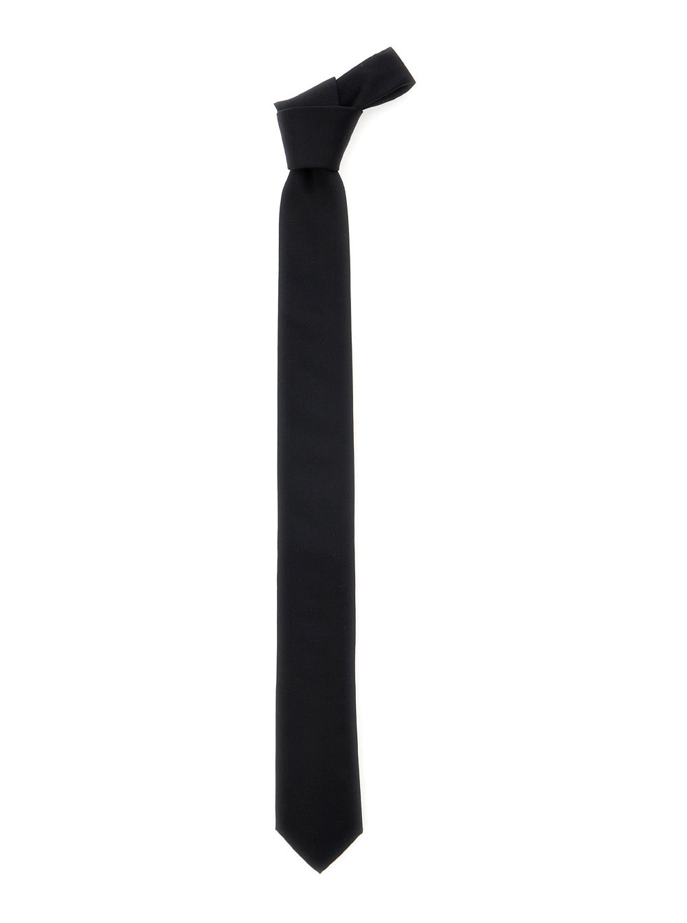 Black Tie with Single Loop on the Rear in Silk Man Papillon And Ties