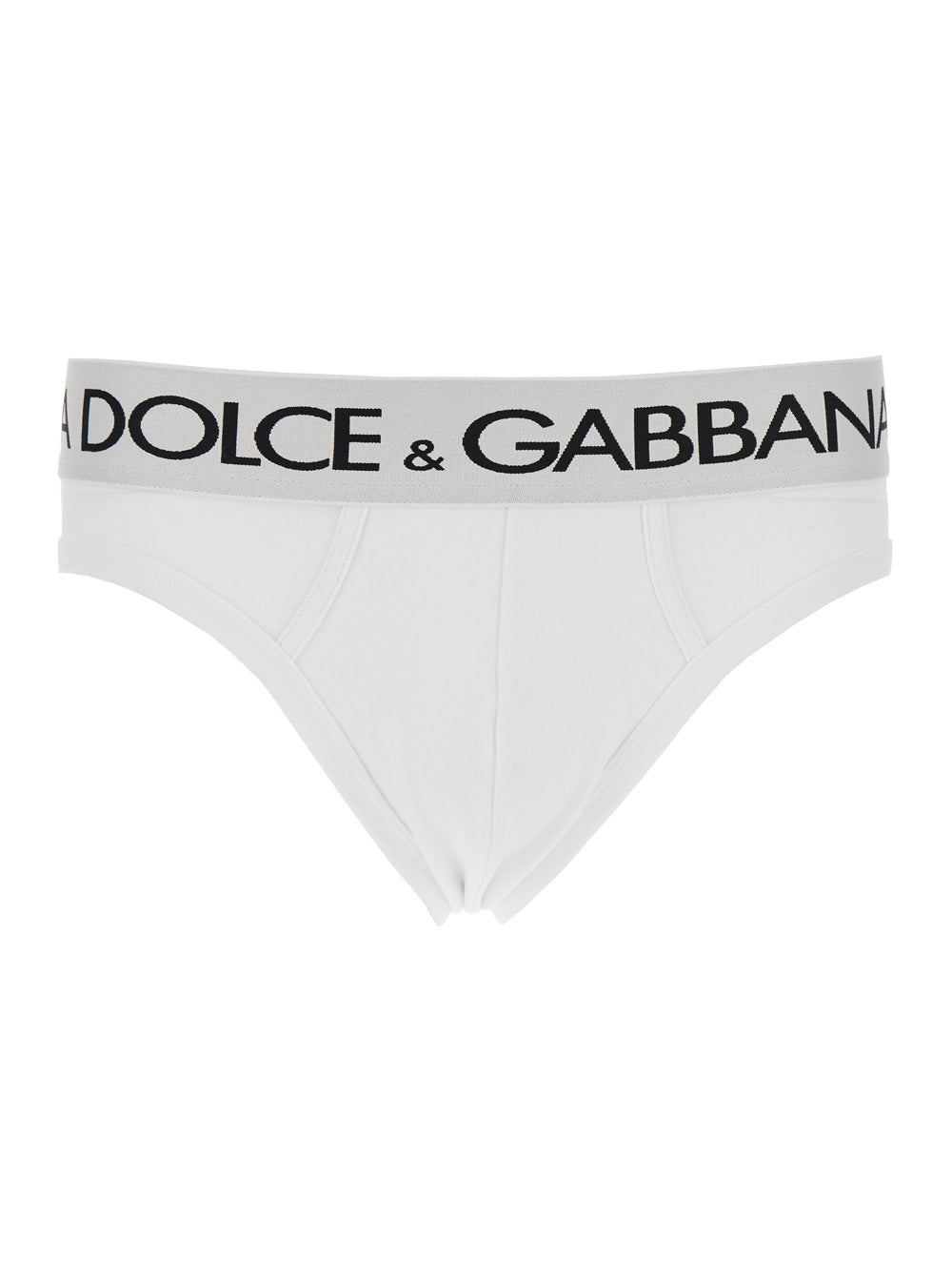 White Briefs with Elastic Waist and Logo Lettering in Cotton Man Underwear