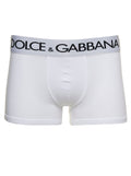 White Boxer Briefs with Branded Waistband in Stretch Cotton Man Underwear