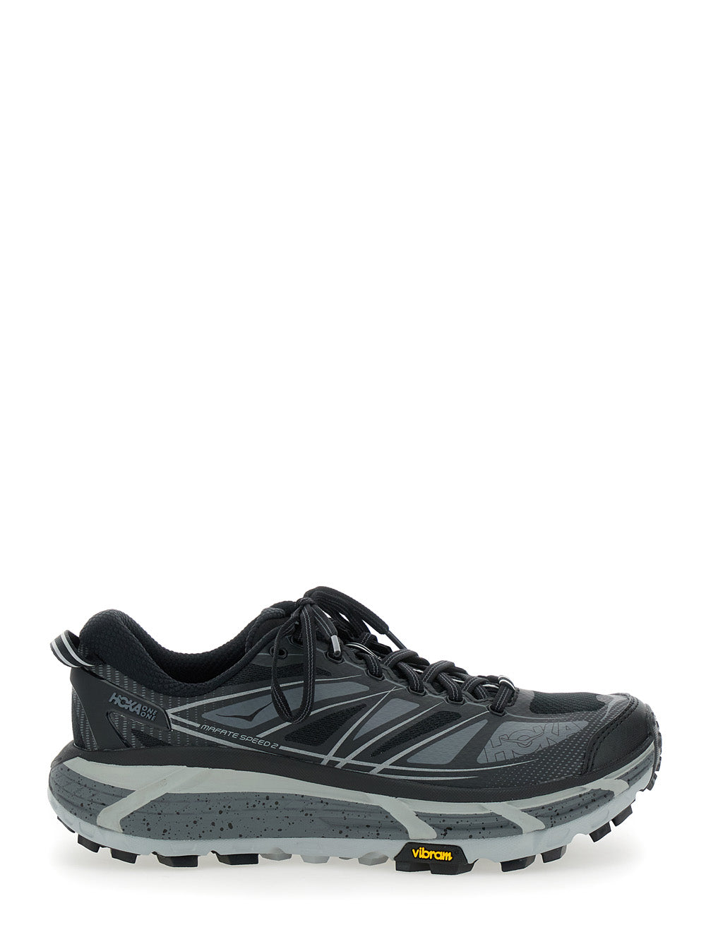 Mafate Speed 2 Black Low Top Sneakers with Logo Print on the Side in Tech Fabric Unisex Synthetic Textile