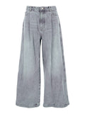 Blue Jeans with Faded Effect and Wide Legi n Denim Man Grey