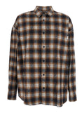 Multicolor Shirt with Classic Collar and All-Over Check Motif in Cotton Man Blouses