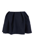 Blue Pleated Miniskirt with Rear Concealed Zip Closure in Wool Woman Blu Skirt